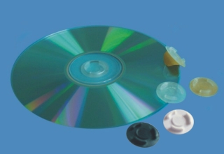Plastikowe krążki do mocowania płyty CD