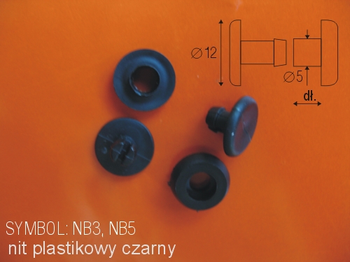 Nity Plastikowe Czarne Symbol: NB3, NB5